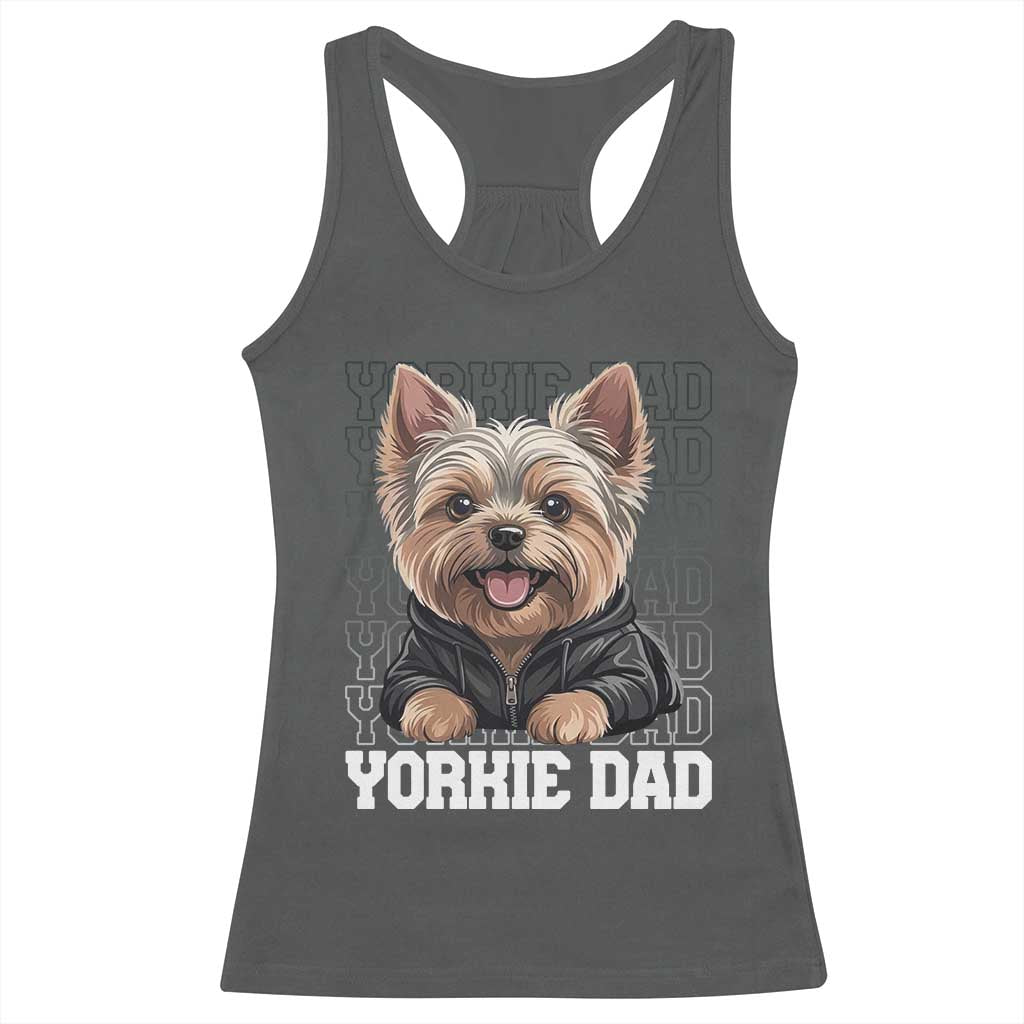 Proud Yorkshire Terrier Dad Racerback Tank Top Fathers Day Dog Lover Gift TS12 Dark Heather Print Your Wear