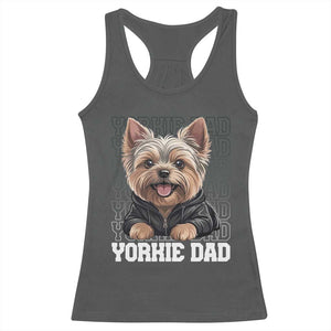 Proud Yorkshire Terrier Dad Racerback Tank Top Fathers Day Dog Lover Gift TS12 Dark Heather Print Your Wear