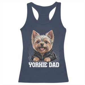 Proud Yorkshire Terrier Dad Racerback Tank Top Fathers Day Dog Lover Gift TS12 Navy Print Your Wear