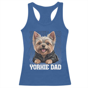 Proud Yorkshire Terrier Dad Racerback Tank Top Fathers Day Dog Lover Gift TS12 Royal Blue Print Your Wear