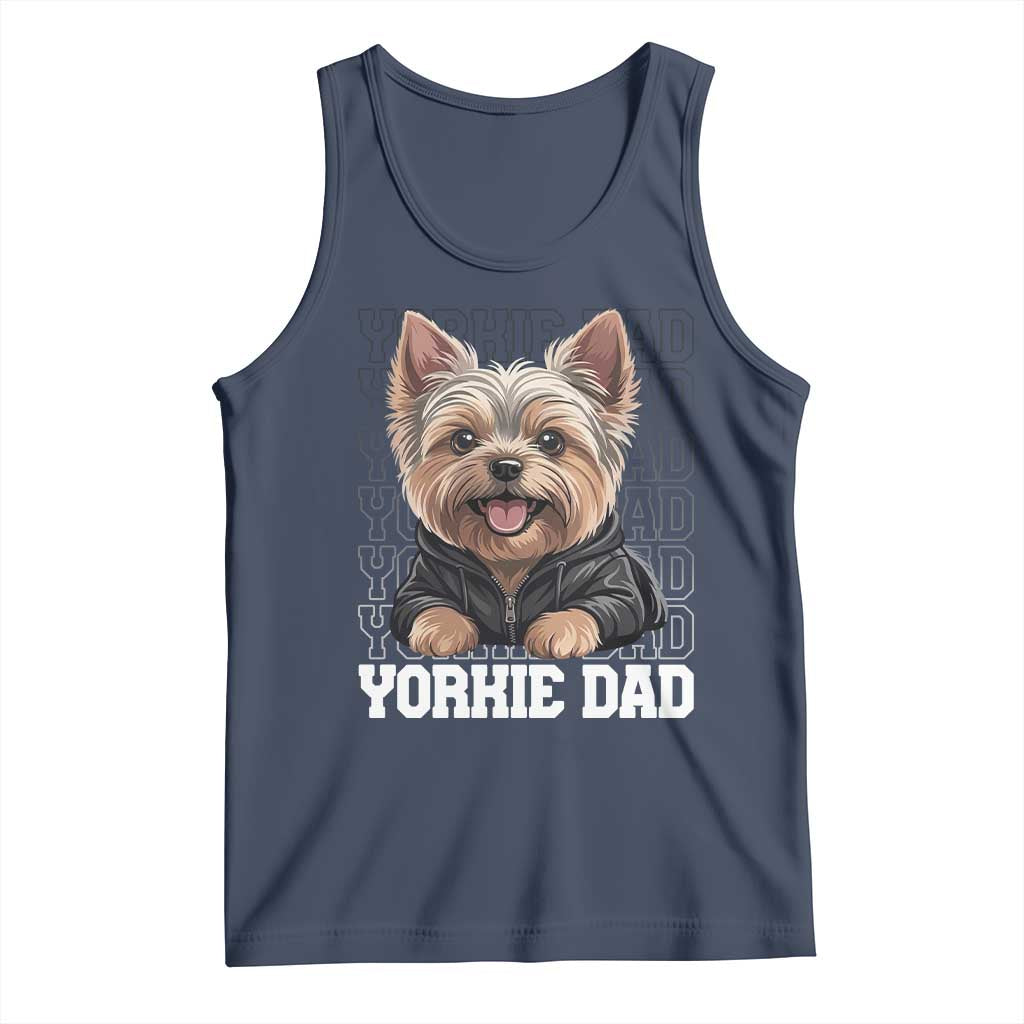 Proud Yorkshire Terrier Dad Tank Top Fathers Day Dog Lover Gift TS12 Navy Print Your Wear