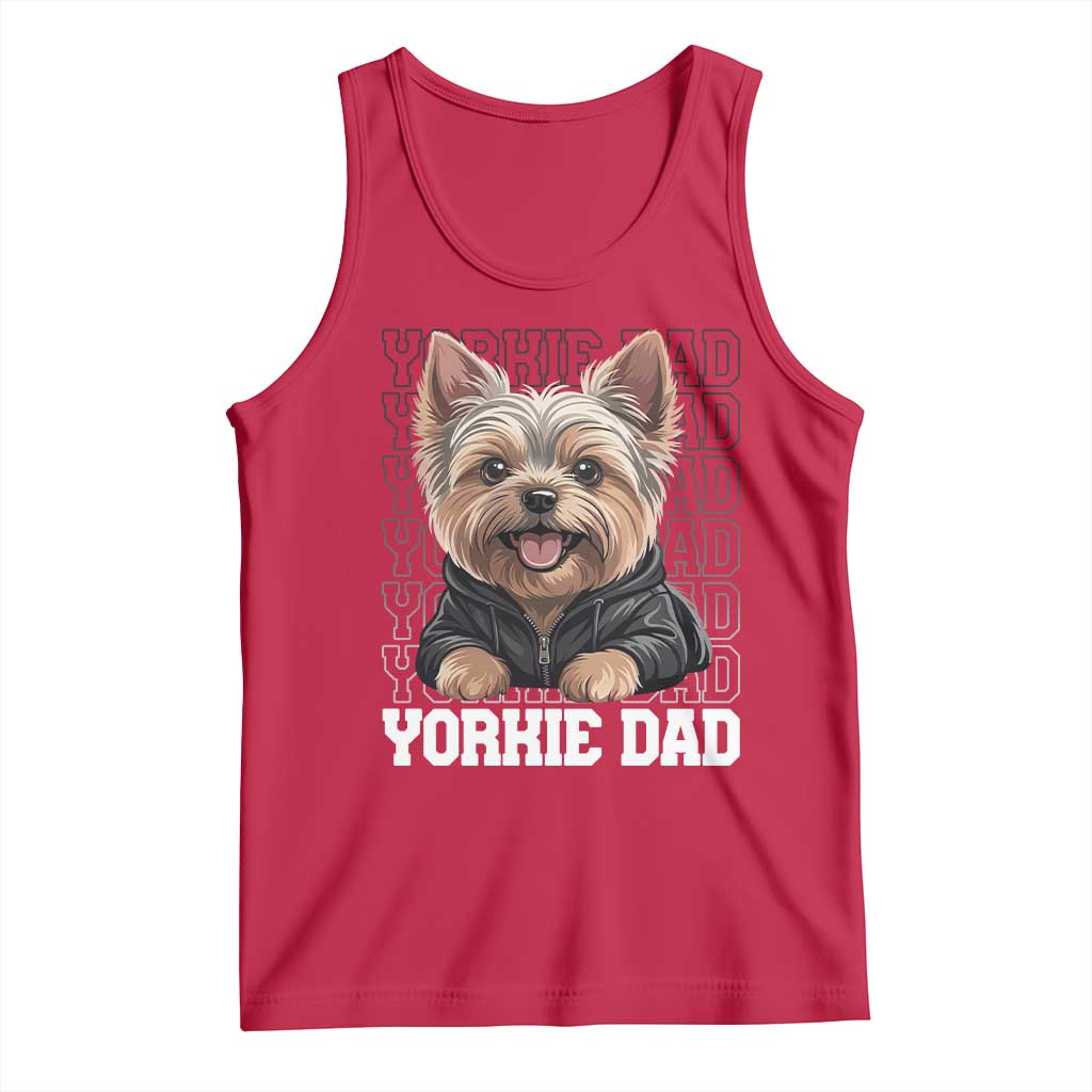 Proud Yorkshire Terrier Dad Tank Top Fathers Day Dog Lover Gift TS12 Red Print Your Wear