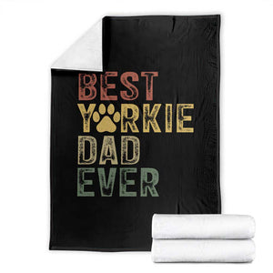 Best Yorkie Dad Ever Throw Blanket Retro Vintage Yorkshire Terrier Gift TS12 Black Print Your Wear
