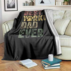 Best Yorkie Dad Ever Throw Blanket Retro Vintage Yorkshire Terrier Gift TS12 Print Your Wear