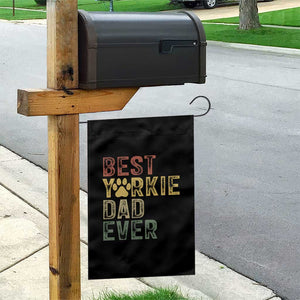 Best Yorkie Dad Ever Garden Flag Retro Vintage Yorkshire Terrier Gift TS12 Print Your Wear