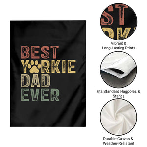 Best Yorkie Dad Ever Garden Flag Retro Vintage Yorkshire Terrier Gift TS12 Print Your Wear
