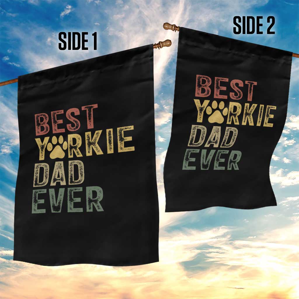 Best Yorkie Dad Ever Garden Flag Retro Vintage Yorkshire Terrier Gift TS12 Print Your Wear