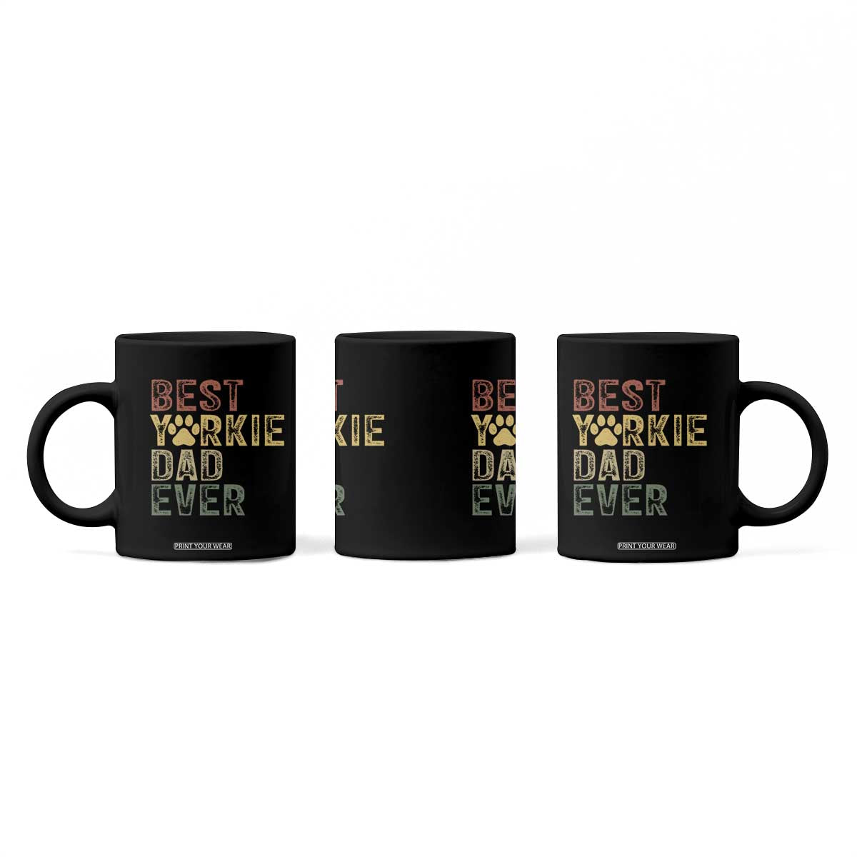 Best Yorkie Dad Ever Coffee Mug Retro Vintage Yorkshire Terrier Gift TS12 Print Your Wear