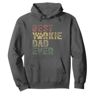 Best Yorkie Dad Ever Hoodie Retro Vintage Yorkshire Terrier Gift TS12 Dark Heather Print Your Wear