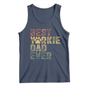 Best Yorkie Dad Ever Tank Top Retro Vintage Yorkshire Terrier Gift TS12 Navy Print Your Wear