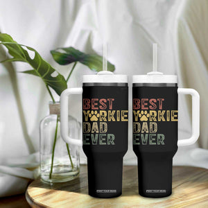 Best Yorkie Dad Ever Tumbler With Handle Retro Vintage Yorkshire Terrier Gift TS12 Print Your Wear