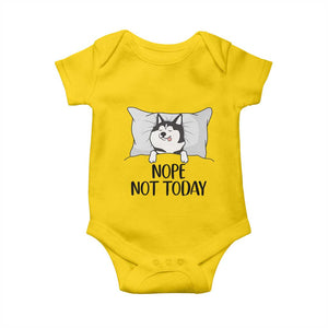 Lazy Siberian Husky Meme Baby Onesie Nope Not Today TS12 Daisy Print Your Wear