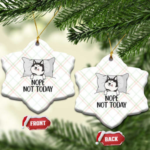 Lazy Siberian Husky Meme Ceramic Ornament Nope Not Today TS12 Print Your Wear