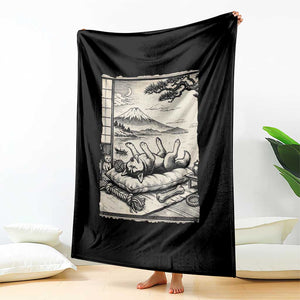 Vintage Japanese Ukiyoe Siberian Husky Throw Blanket Cute Sleeping Animal Gift TS12 Print Your Wear