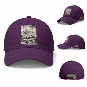 Vintage Japanese Ukiyoe Siberian Husky Baseball Cap Cute Sleeping Animal Gift TS12 Baseball Cap Universal Fit Purple Print Your Wear
