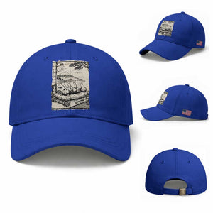 Vintage Japanese Ukiyoe Siberian Husky Baseball Cap Cute Sleeping Animal Gift TS12 Baseball Cap Universal Fit Royal Blue Print Your Wear