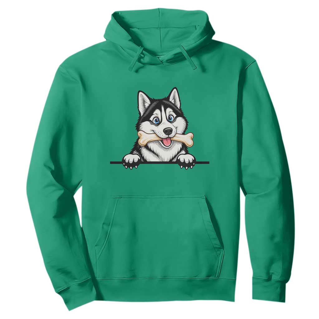 Cute Siberian Husky Puppy Hoodie Chewing Bone Meme TS12 Irish Green Print Your Wear