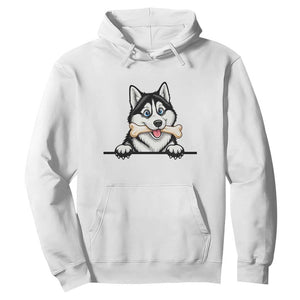 Cute Siberian Husky Puppy Hoodie Chewing Bone Meme TS12 White Print Your Wear