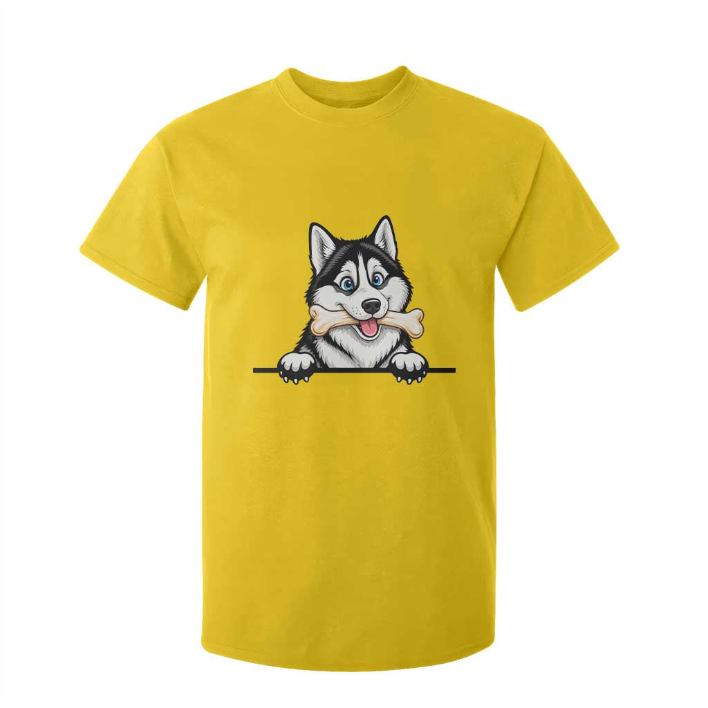 Cute Siberian Husky Puppy T Shirt For Kid Chewing Bone Meme TS12 Daisy Print Your Wear
