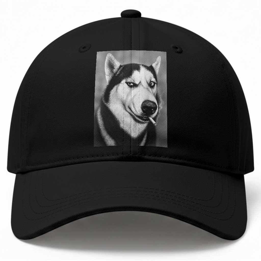 Smoking Siberian Husky Meme Baseball Cap Funny Dog Face Gift For Dog Lovers TS12 Print Your Wear
