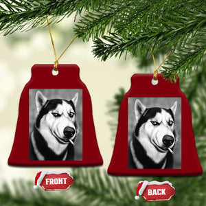 Smoking Siberian Husky Meme Ceramic Ornament Funny Dog Face Gift For Dog Lovers TS12 Print Your Wear