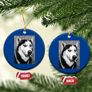 Smoking Siberian Husky Meme Ceramic Ornament Funny Dog Face Gift For Dog Lovers TS12 1pc Blue Print Your Wear