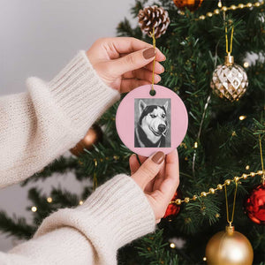 Smoking Siberian Husky Meme Ceramic Ornament Funny Dog Face Gift For Dog Lovers TS12 1pc Light Pink Print Your Wear