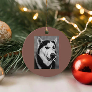 Smoking Siberian Husky Meme Ceramic Ornament Funny Dog Face Gift For Dog Lovers TS12 1pc Mocha Print Your Wear