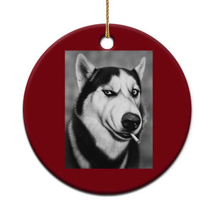 Smoking Siberian Husky Meme Ceramic Ornament Funny Dog Face Gift For Dog Lovers TS12 1pc Red Print Your Wear