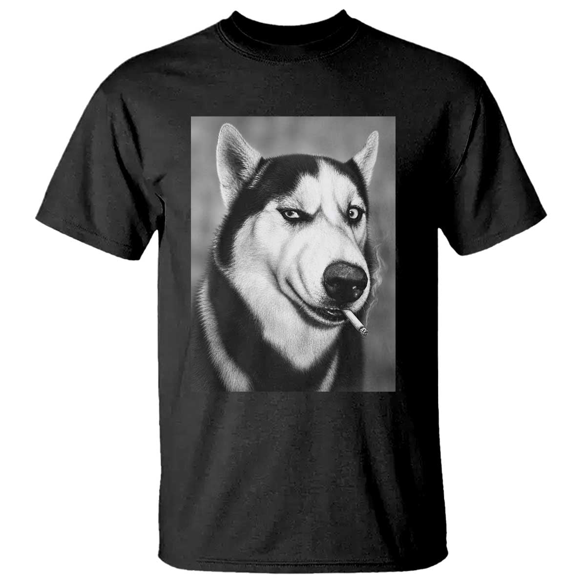 Smoking Siberian Husky Meme T Shirt Funny Dog Face Gift For Dog Lovers TS12 Black Print Your Wear