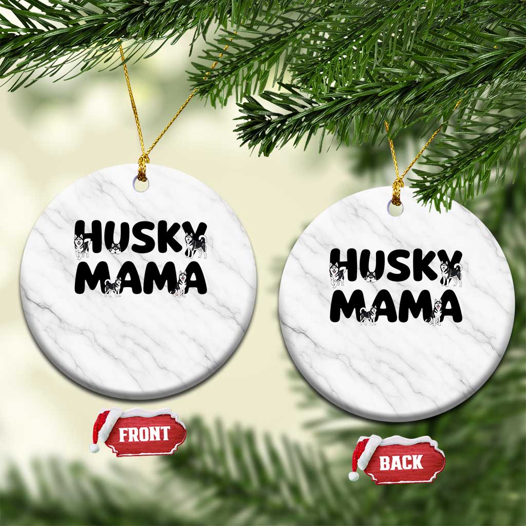 Proud Husky Mama Ceramic Ornament Siberian Husky Mothers Day Gift TS12 1pc White Marble Print Your Wear