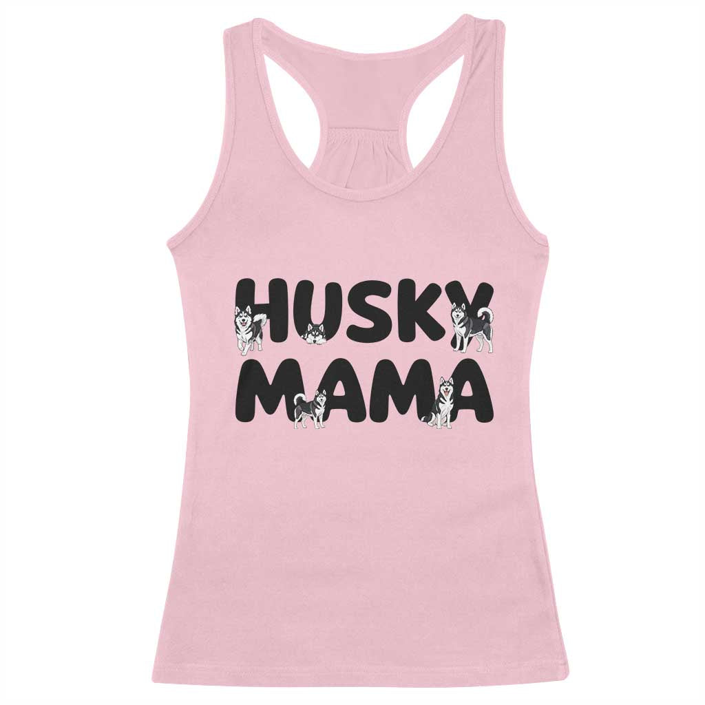 Proud Husky Mama Racerback Tank Top Siberian Husky Mothers Day Gift TS12 Light Pink Print Your Wear
