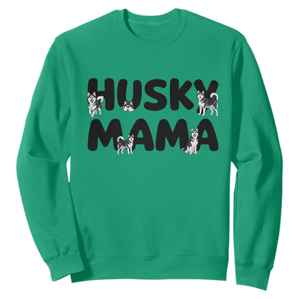 Proud Husky Mama Sweatshirt Siberian Husky Mothers Day Gift TS12 Irish Green Print Your Wear