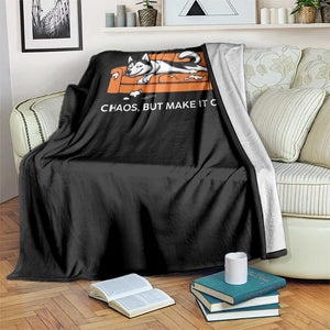 Mischievous Husky Owner Gift Throw Blanket Chaos But Make It Cute TS12 Print Your Wear