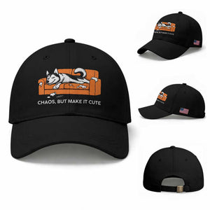 Mischievous Husky Owner Gift Baseball Cap Chaos But Make It Cute TS12 Baseball Cap Universal Fit Black Print Your Wear
