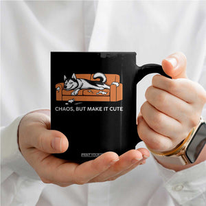 Mischievous Husky Owner Gift Coffee Mug Chaos But Make It Cute TS12 Print Your Wear