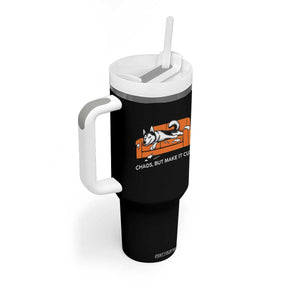 Mischievous Husky Owner Gift Tumbler With Handle Chaos But Make It Cute TS12 Print Your Wear