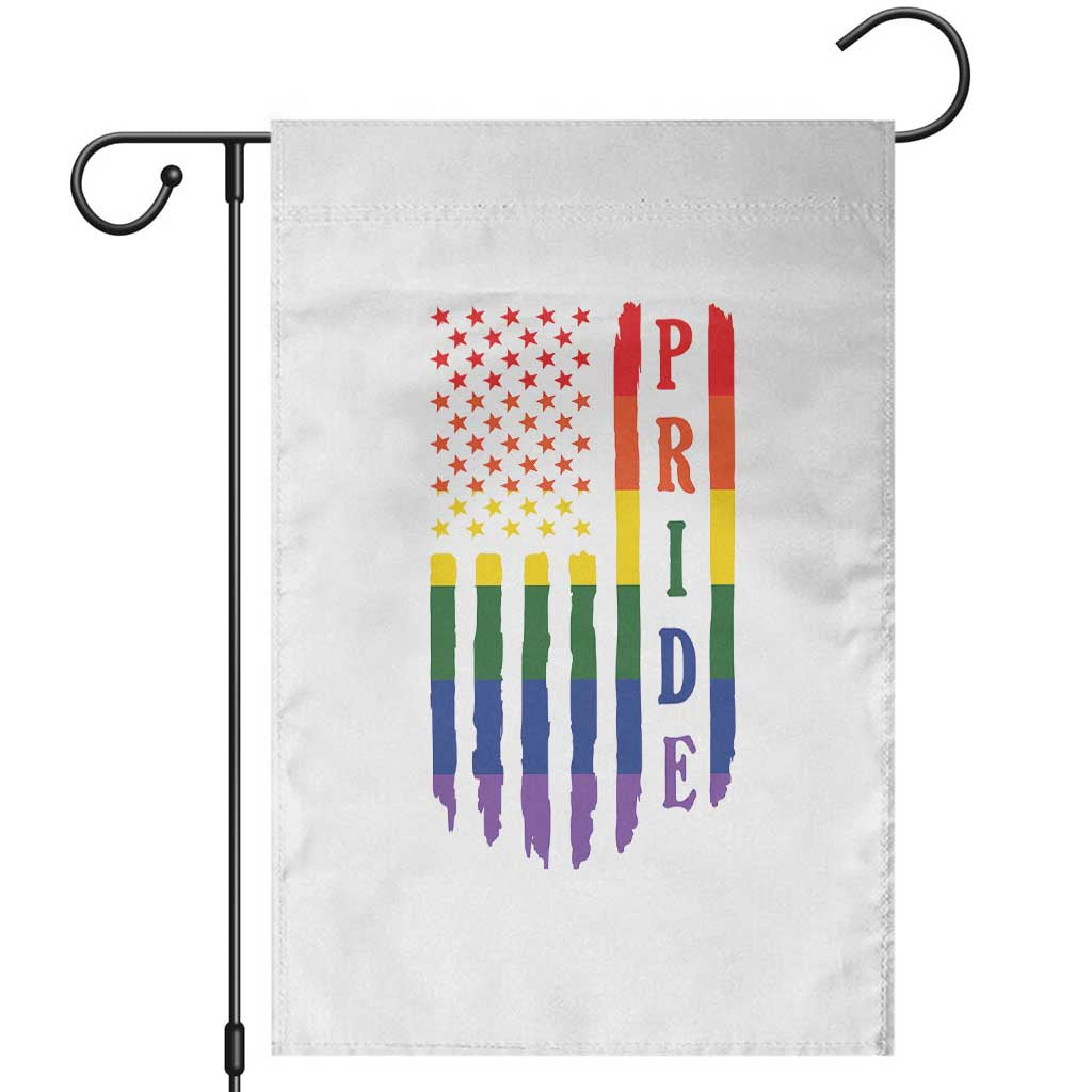 Pride Month Rainbow Flag Graphic Garden Flag Lesbian Gay LGBT America Flag TS12 White Print Your Wear