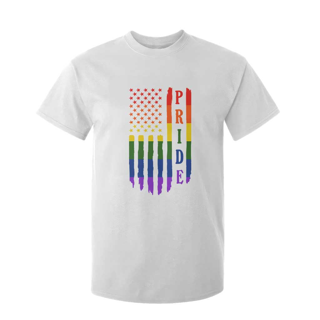 Pride Month Rainbow Flag Graphic T Shirt For Kid Lesbian Gay LGBT America Flag TS12 White Print Your Wear