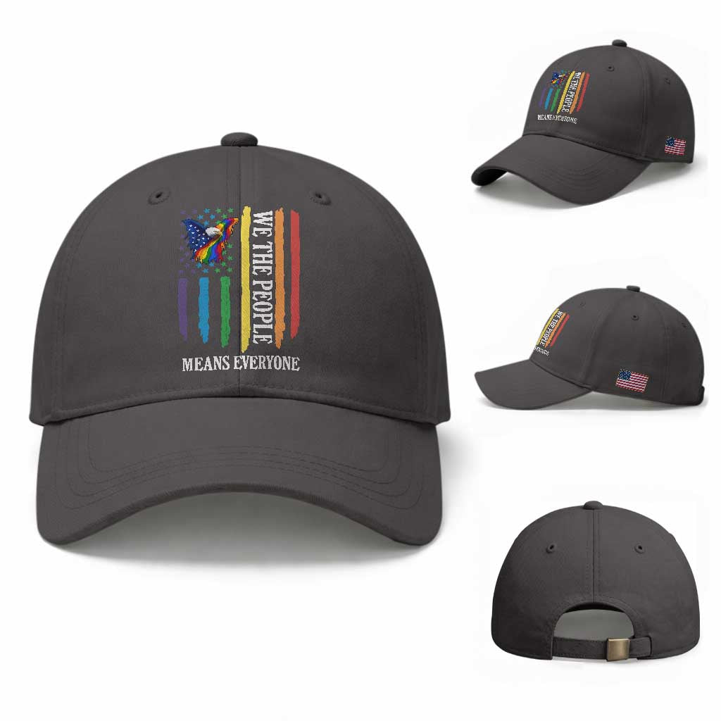 Patriotic Rainbow Pride American Eagle Baseball Cap We The People LGBT Pride TS12 Baseball Cap Universal Fit Dark Gray Print Your Wear