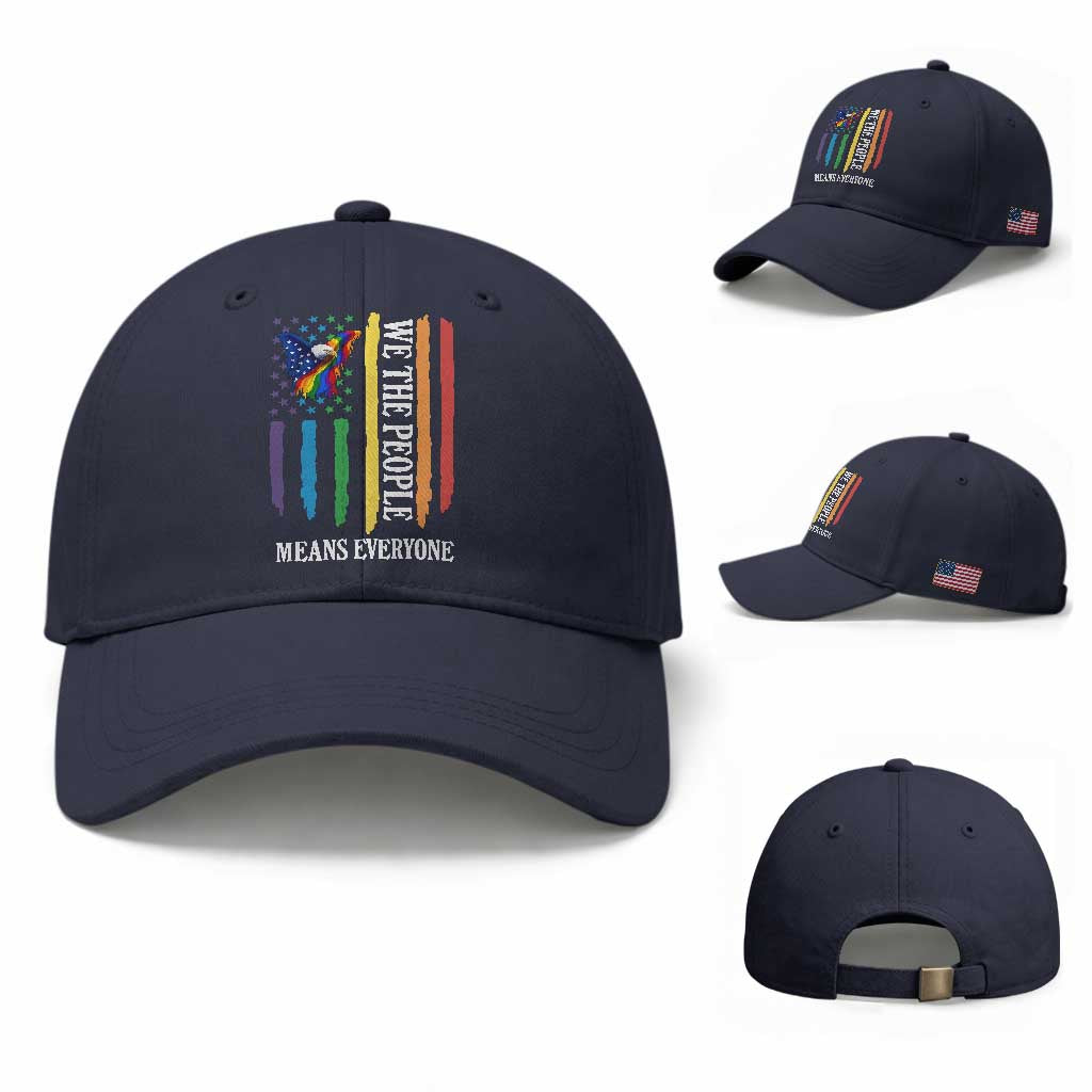 Patriotic Rainbow Pride American Eagle Baseball Cap We The People LGBT Pride TS12 Baseball Cap Universal Fit Navy Print Your Wear