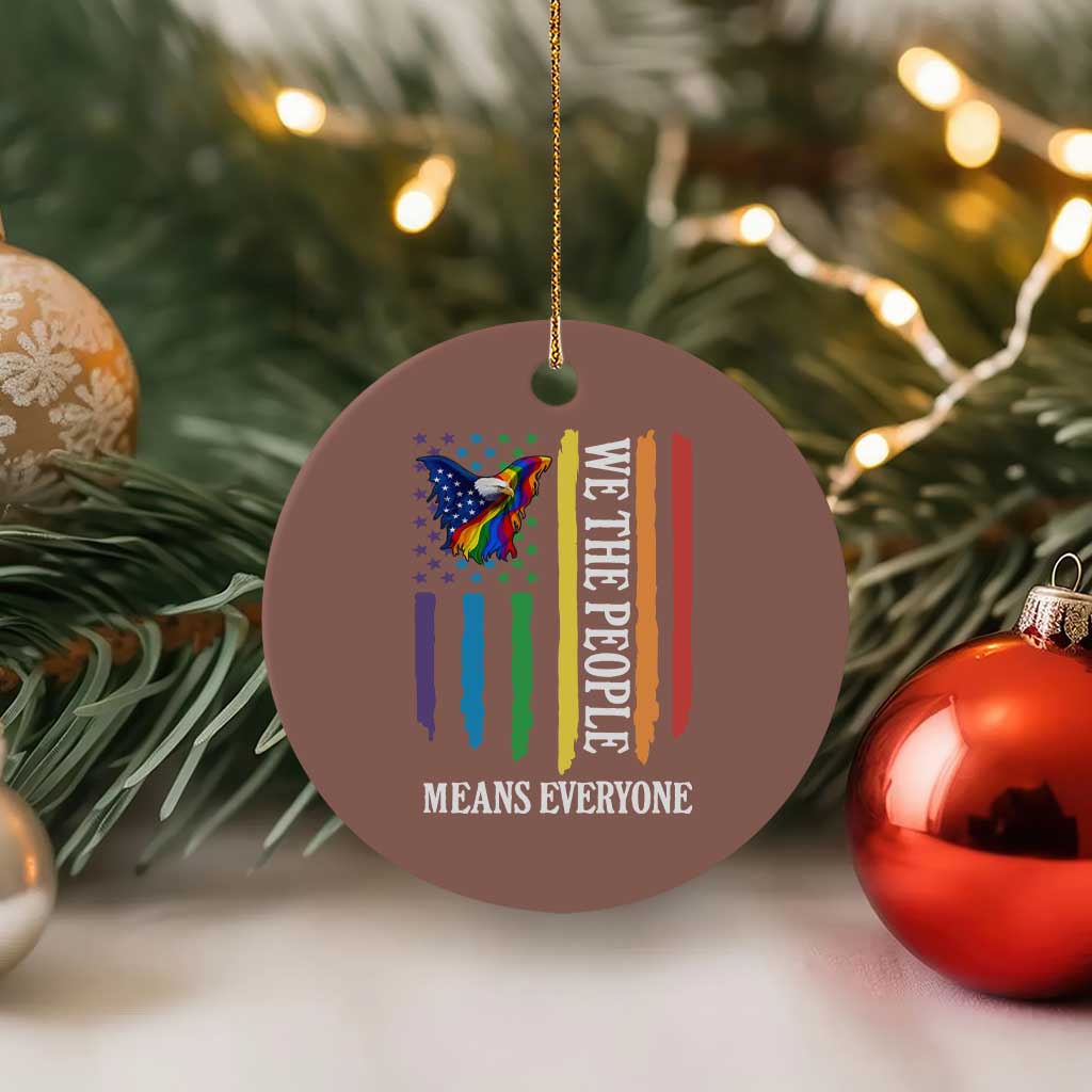 Patriotic Rainbow Pride American Eagle Ceramic Ornament We The People LGBT Pride TS12 1pc Mocha Print Your Wear