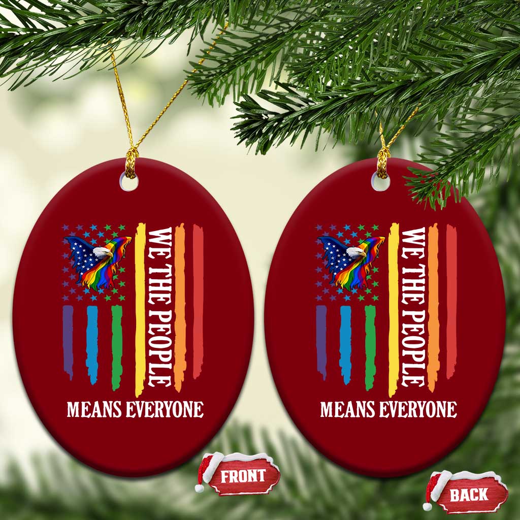 Patriotic Rainbow Pride American Eagle Ceramic Ornament We The People LGBT Pride TS12 Print Your Wear