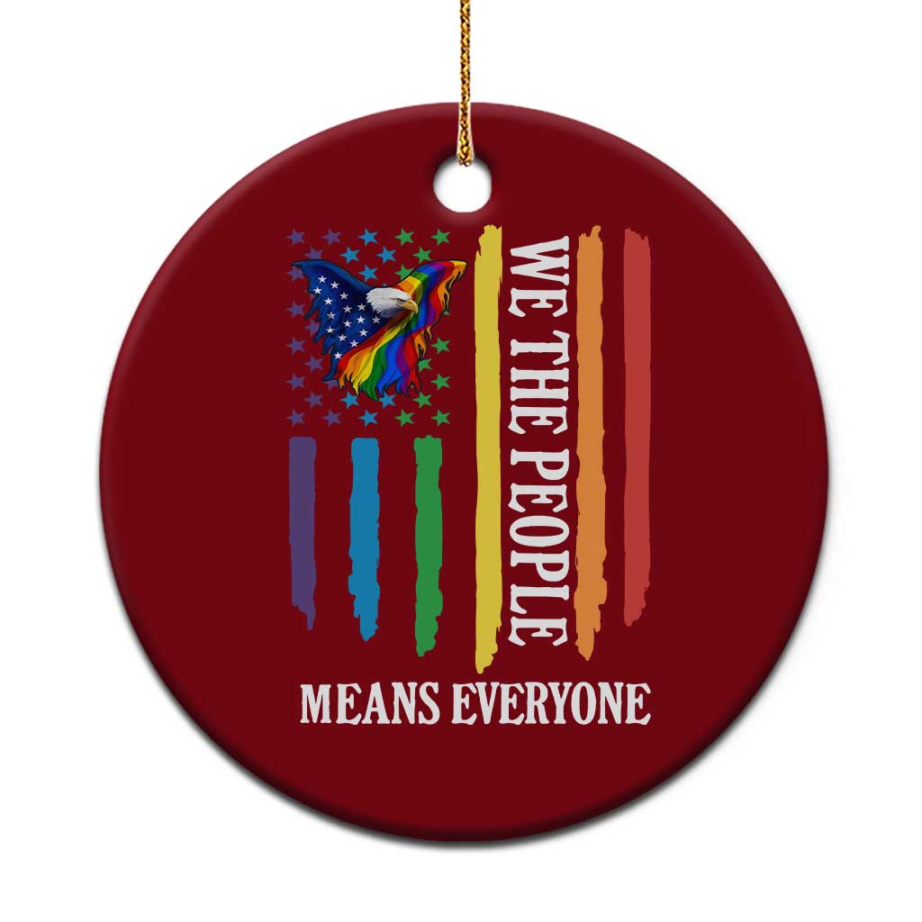Patriotic Rainbow Pride American Eagle Ceramic Ornament We The People LGBT Pride TS12 1pc Red Print Your Wear