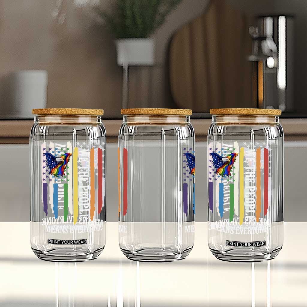 Patriotic Rainbow Pride American Eagle Glass Can We The People LGBT Pride TS12 Print Your Wear
