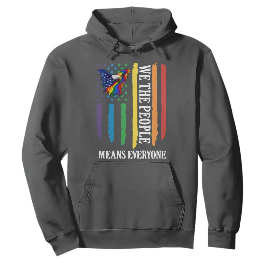 Patriotic Rainbow Pride American Eagle Hoodie We The People LGBT Pride TS12 Dark Heather Print Your Wear