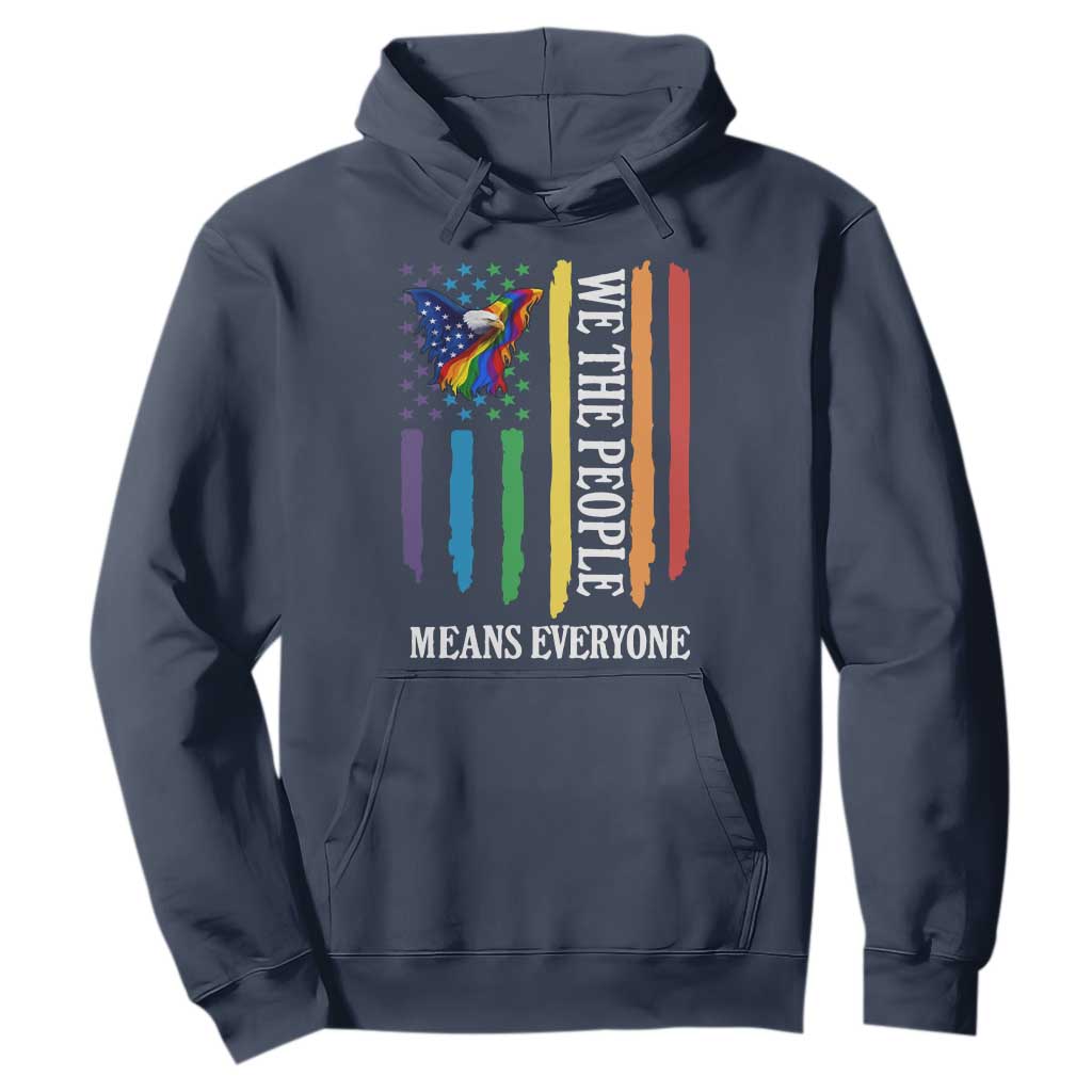 Patriotic Rainbow Pride American Eagle Hoodie We The People LGBT Pride TS12 Navy Print Your Wear