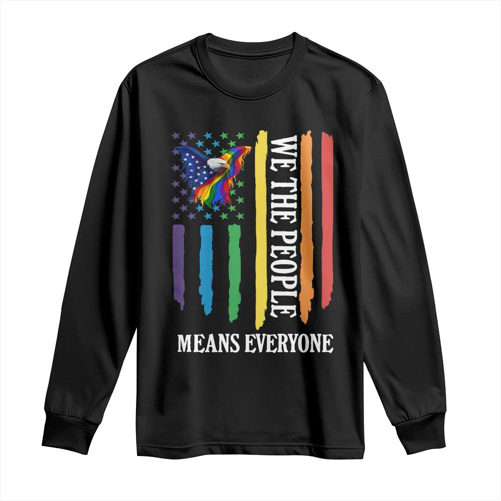 Patriotic Rainbow Pride American Eagle Long Sleeve Shirt We The People LGBT Pride TS12 Black Print Your Wear