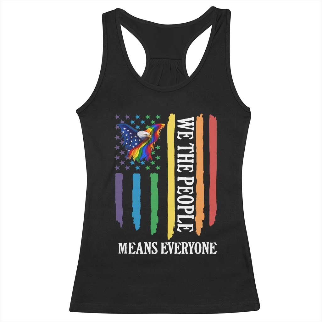 Patriotic Rainbow Pride American Eagle Racerback Tank Top We The People LGBT Pride TS12 Black Print Your Wear