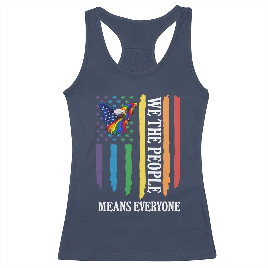 Patriotic Rainbow Pride American Eagle Racerback Tank Top We The People LGBT Pride TS12 Navy Print Your Wear